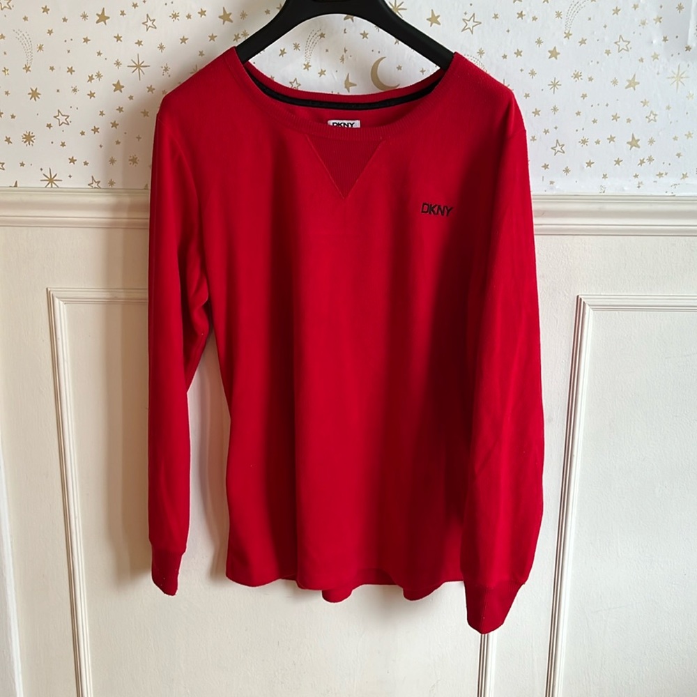 Red Fleece DKNY Sweater